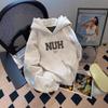 Heavyweight Fleece-Lined Letter Print Hoodie - Thick, Loose Fit for Autumn/Winter