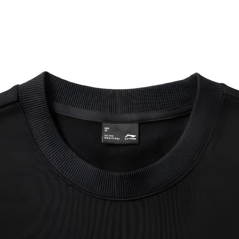 Li Ning Fashionable Simple Soft Breathable Loose Comfortable Versatile Crew Neck Pullover Long Sleeve Sweatshirt Casual Sports Set AWDVK45-1+YYKV199-1