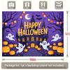 2D Plane 1 Piece of Happy Halloween Party Banner - Ghost House Decoration Featuring Bats Ghosts and Pumpkins