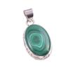 Natural Malachite Gemstone Handmade 925 Solid Sterling Silver Pendant 1.5'' r6W75
