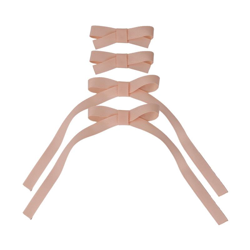 4Pcs/Set Long Ribbon Bow Hair Clips for Woman Girls Sweet Solid Color HairPins Child Cute Bow Barrettes Fashion Hair Accessories