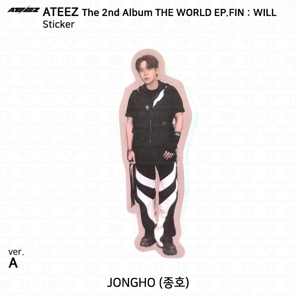 ATEEZ Das 2. Album WORLD EP.FIN WILL Photocard Sticker A ver. KPOP K-POP