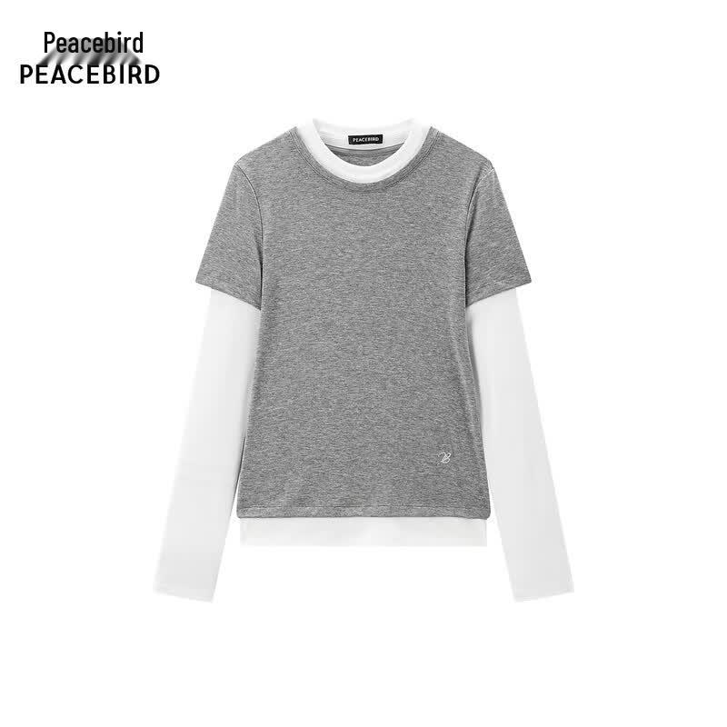 Peacebird Color Block Knit Sweater S серый