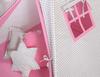 Tipi tent for children + feather pendants - gray-pink checkered pattern
