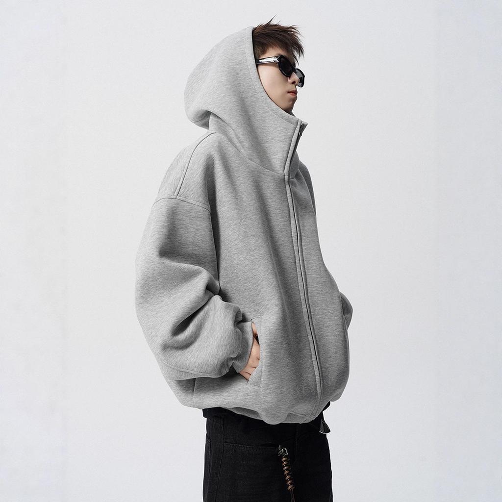Herren Trendy Schwergewicht Hoodie Cardigan - Cool, Lässiger High Street Style, Rollkragen Winterjacke