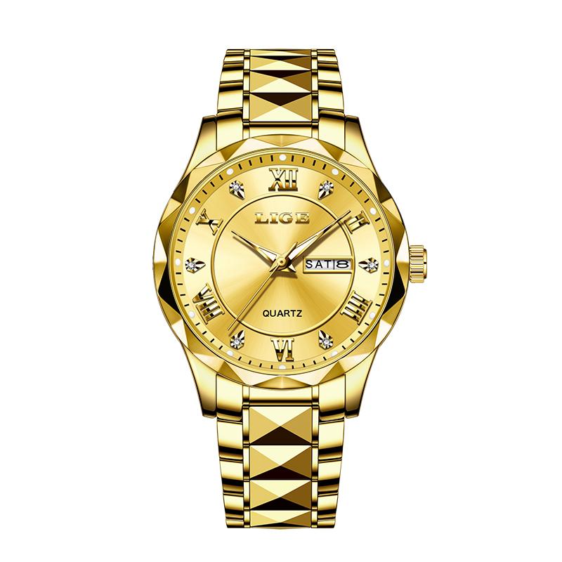 LIGE Luxury Quartz Men Watch Waterproof Luminous  Man Watch Stainless Steel Business Wristwatches