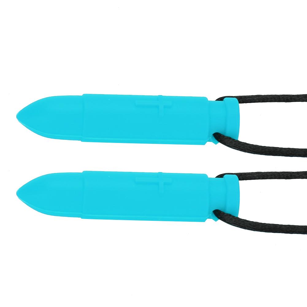 2pcs Silicone Teether High Temperature Resistant Waterproof Chewing Pendant NecklaceSky Blue