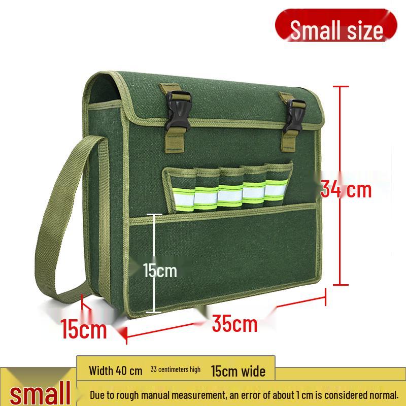 Thickened Canvas Toolkit: Wear-Resistant Carpentry, Tiling & Plumbing Messenger Bag with Multiple Pockets for Electricians.