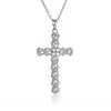 Delicate Shiny Zirconia Cross Pendant Christian Amulet Necklace for Men and Women Fashion Party Wedding Engagement Jewelry Gifts