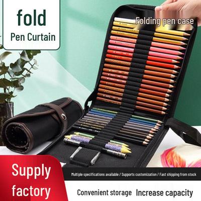 Art Student Roll-Up Pencil and Brush Storage Bag - Sketch, Charcoal, and Colored Pencil Case