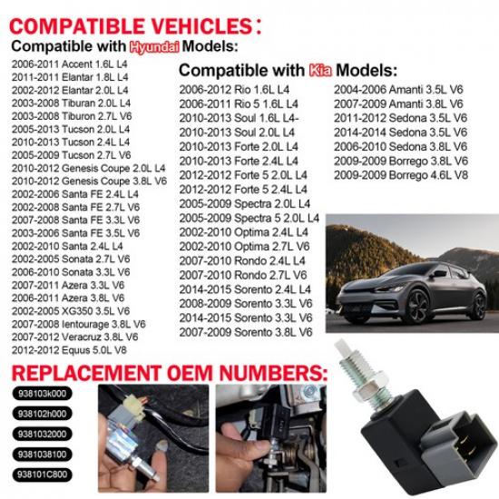 4Pin Brake Lamp Switch 938103k000 For Hyundai ACCENT Kia RIO 1999 -2015