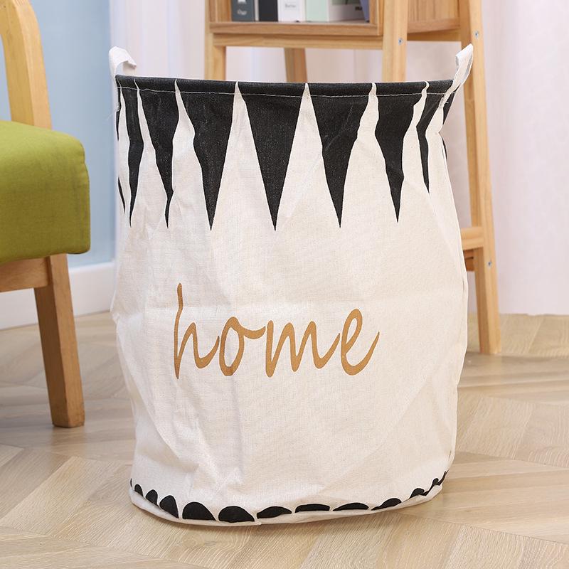 Round Cotton Linen Laundry Basket & Moisture-Proof Quilt Sorting Bag