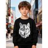 European sizes Kids' Round Neck Pullover, Long-Sleeved Top , Featuring Cool Prints, Suitable for Daily Casual Wear And Outdoor Activities