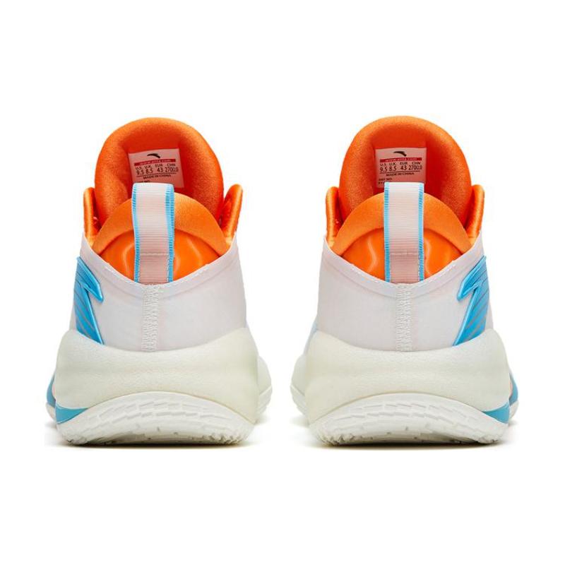 Anta Cement Bubbles 3 Anti Slip Wear Resistant Low Top Basketball Shoes Men's White Blue Orange Sneakers 112321604-1