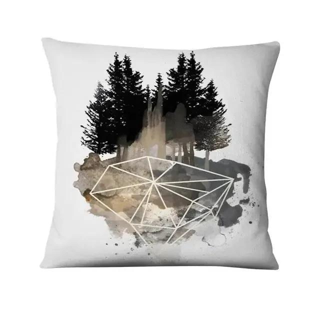 Watercolor Forest Print Pillowcase Cushion Cover Decorative  Home Decor Sofa  Moda