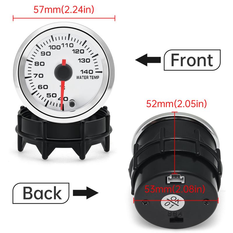 40-140 Celsius Temp Meter 52mm Car Racing Modification Digital Water Temperature Gauge 7 Color Backlight with Sensor