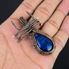 Blue Flash Labradorite Handmade Pendant, Natural Gemstone Jewelry, 999 Copper Wire Wrapped Pendant Jewelry, For Gift