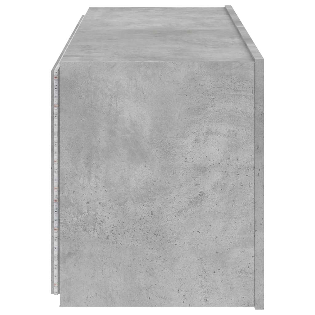 Wall Mounted TV Cabinet with RGB LED Lights Concrete Grey 100 x 35 x 41 cm