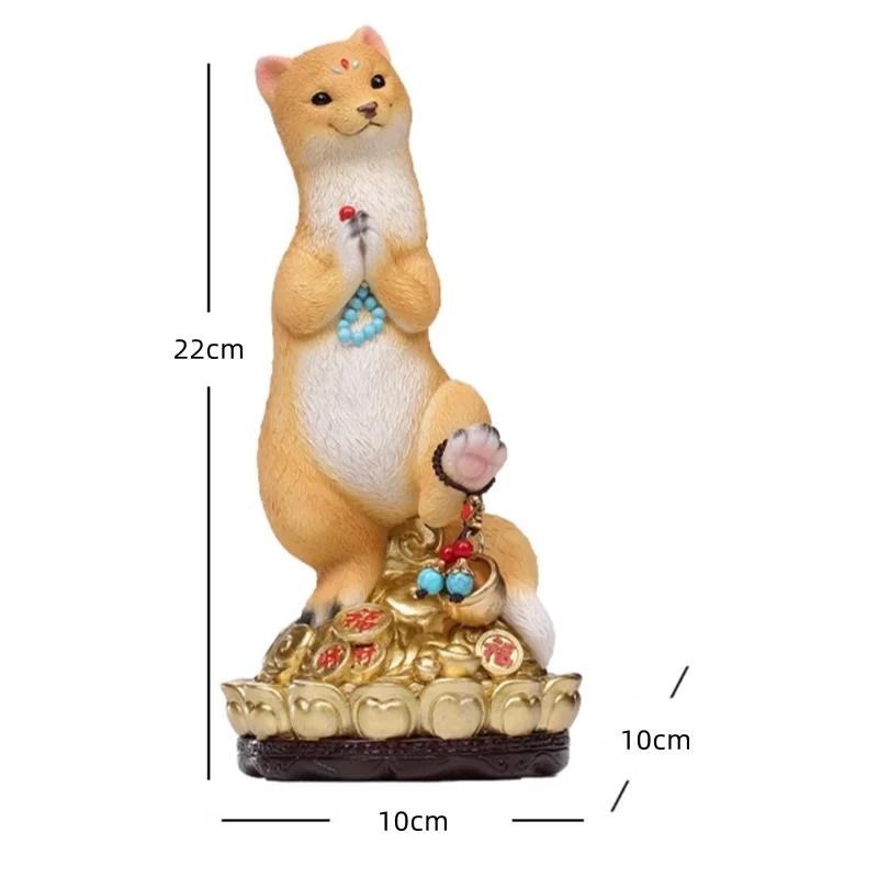 Home Feng Shui Ornament Wong Tai Sin Authentic Ornament Office desktop decorations Home worship of yellow weasels gift 1pcs