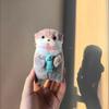12cm Cute Otter Holding Fish Plush Keyring-Lightweight Hanging Pendant, Ideal for School Bag/Key/Wallet, Doll Toy Gifts & Props