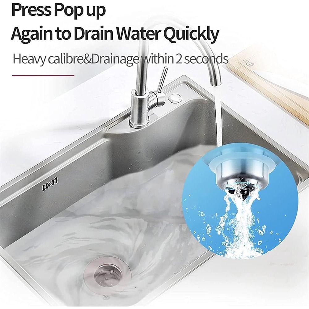 Pop Up Sink Plug Stainless Steel Drain Stopper Universal Drain Filter  Bathroom Accessories