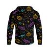 Men's Raglan Hooded Long Sleeve Sun Jacket - Casual Halloween Print Coat