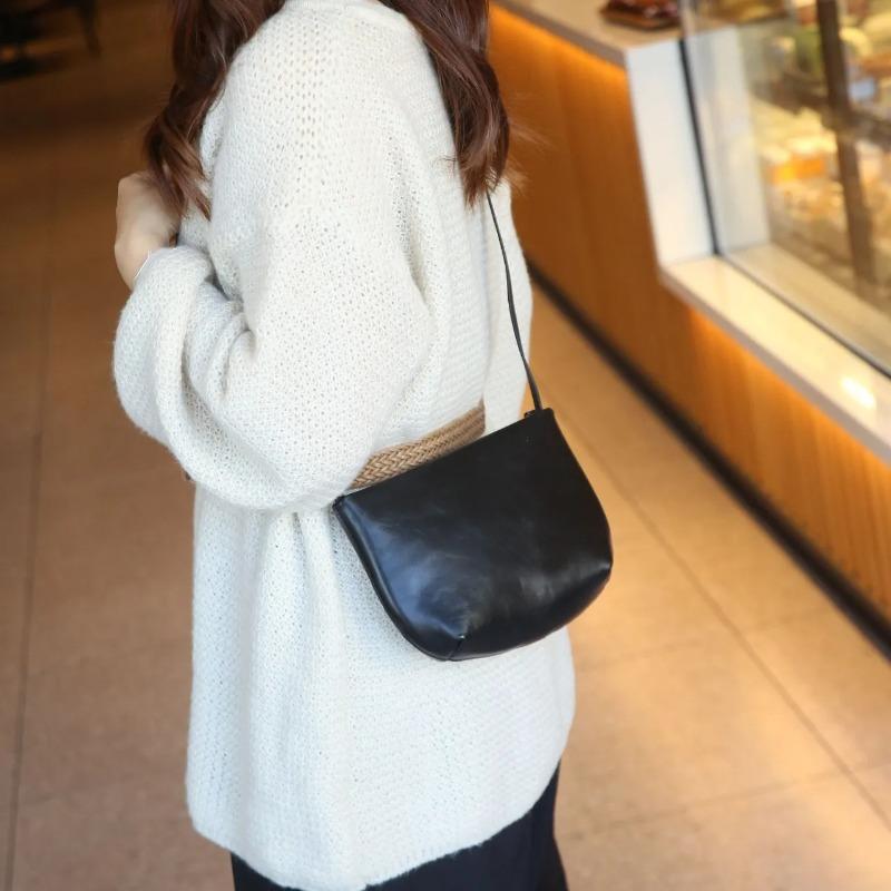 Neue Crossbody-Tasche Mini Phe Tasche Oberleder Rindsleder Umhängetasche Minimalistisch Leicht Tragbar Geldbörse