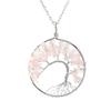 Natural Stone Irregular Tree Of Life Necklace Pendant Amethyst Wrapped Wisdom Tree Necklace Colorful Gravel N02