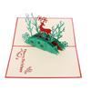 3d Card Greeting Paper Cut Postcard Birthday Party Gift Christmas Deer 1pc