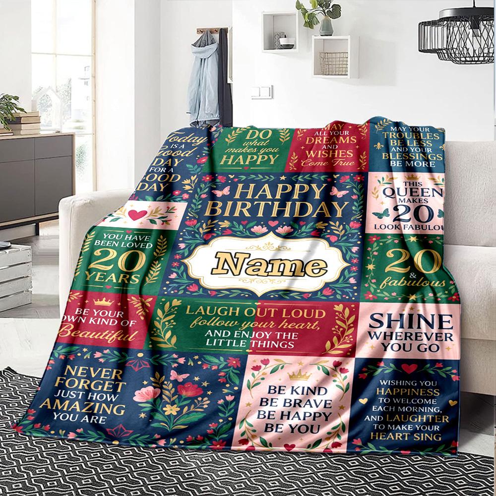 Happy Birthday Celebrationcustomize Your Name Blanket Soft And Comfortable It'S The Perfect Gift For Family Friends Or Loved Ones Suitable For All