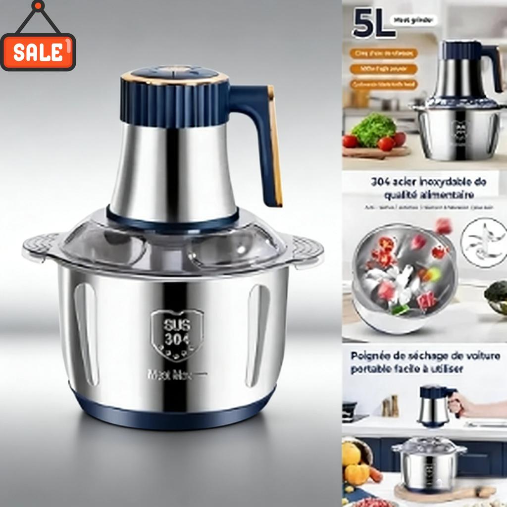 1L Electric Meat Grinder Stainless Steel Multifunctional Food Processor Vegetable Slicer Blender for Kitchen