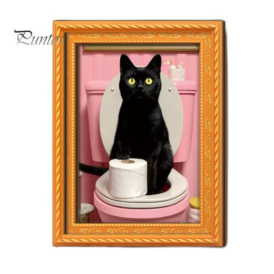 Magnetic Picture Frames for Refrigerator Funny Wooden Fridge Magnets Frame, Retro Cute Cat Pattern Decorative Photos Locker Magnet Photo Holder