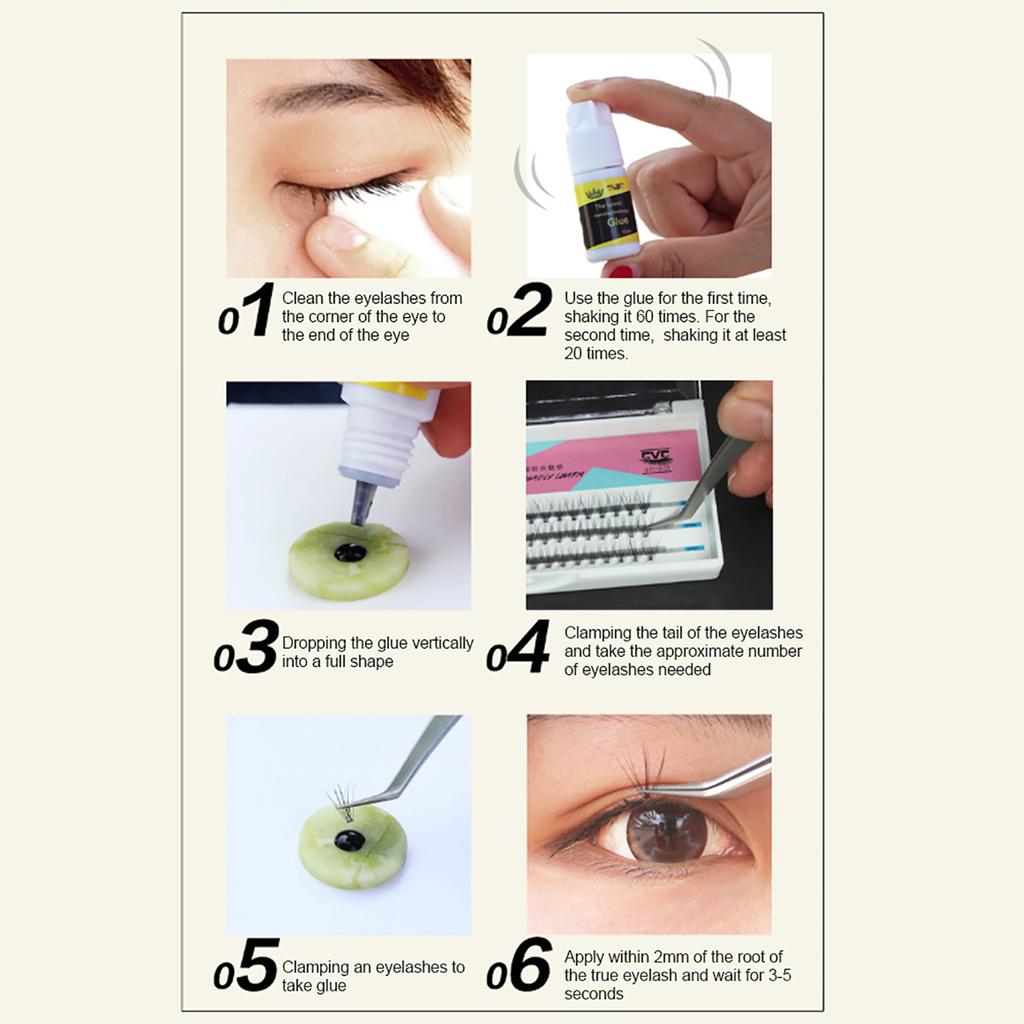 Eyelashes Grafting Tool Set Eyelash Extension Glue Tweezer False Eyelash Kit (8mm+8mm)