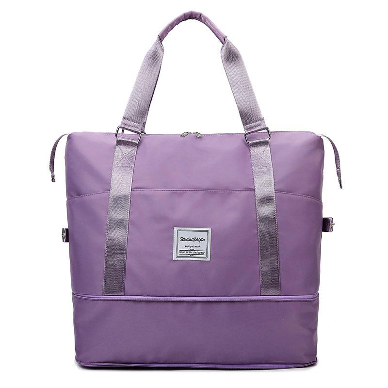 Erweiterbare faltbare Reisetasche Großer Stauraum Gepäck für Kurzstrecken Trennung von Nass und Trocken Yoga Fitness Tasche Damen