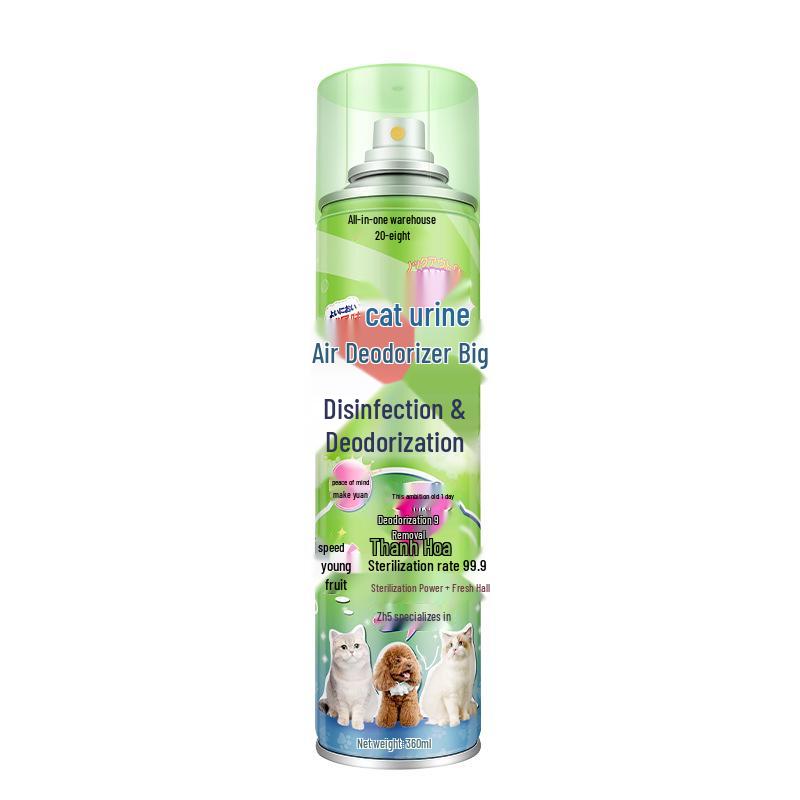 Pet Cat Urine Odor Remover Spray: Deodorizing Indoor Cat Litter, Anti-Mite, Fresh Air Cleaner