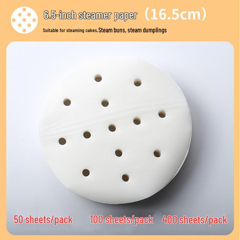 Non-stick Disposable Steamer Liner Paper for Xiaolongbao and Mantou with Perforated Bun Bottom