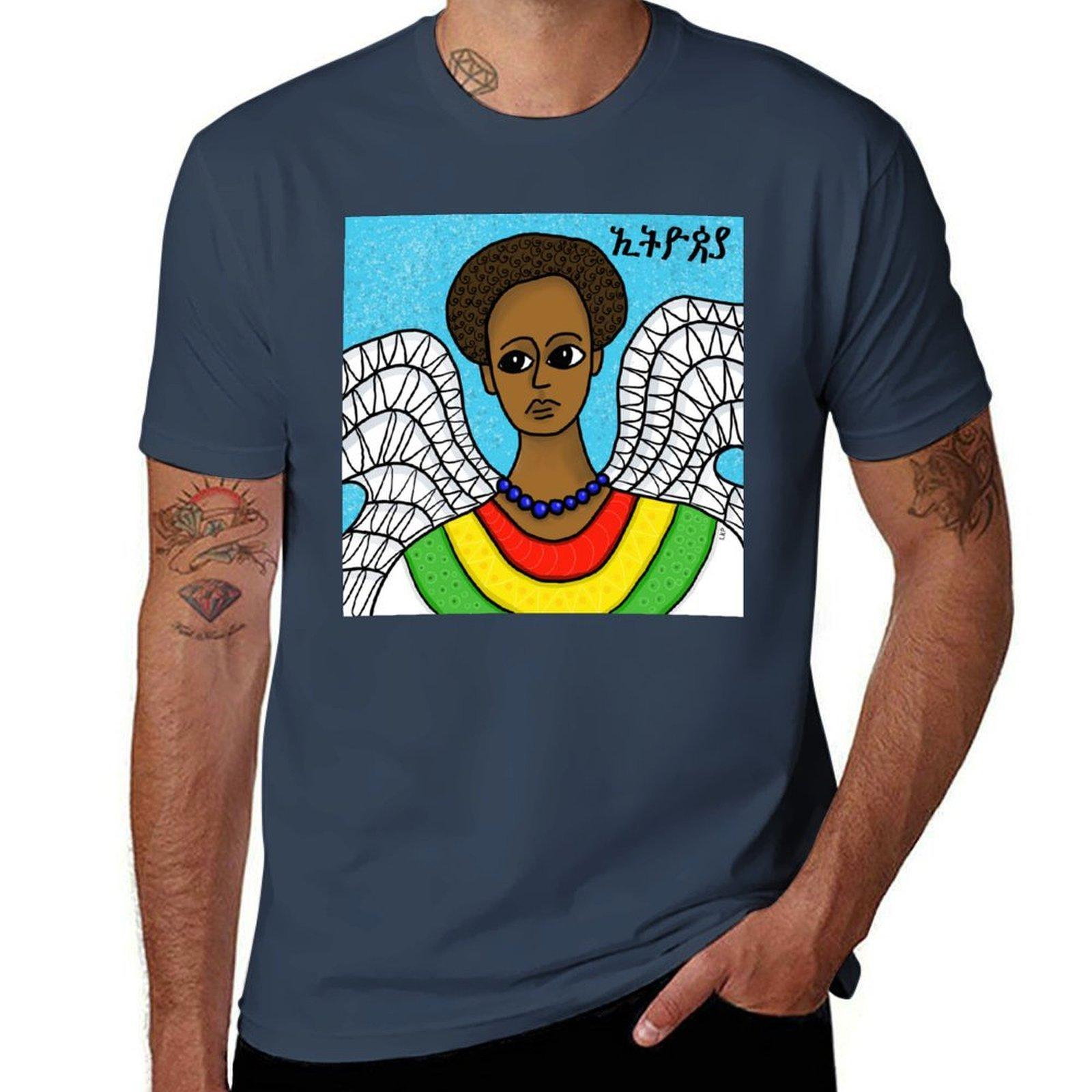 Ethiopian Angel Tshirt Summer Fashion Casual Tee Shirt S