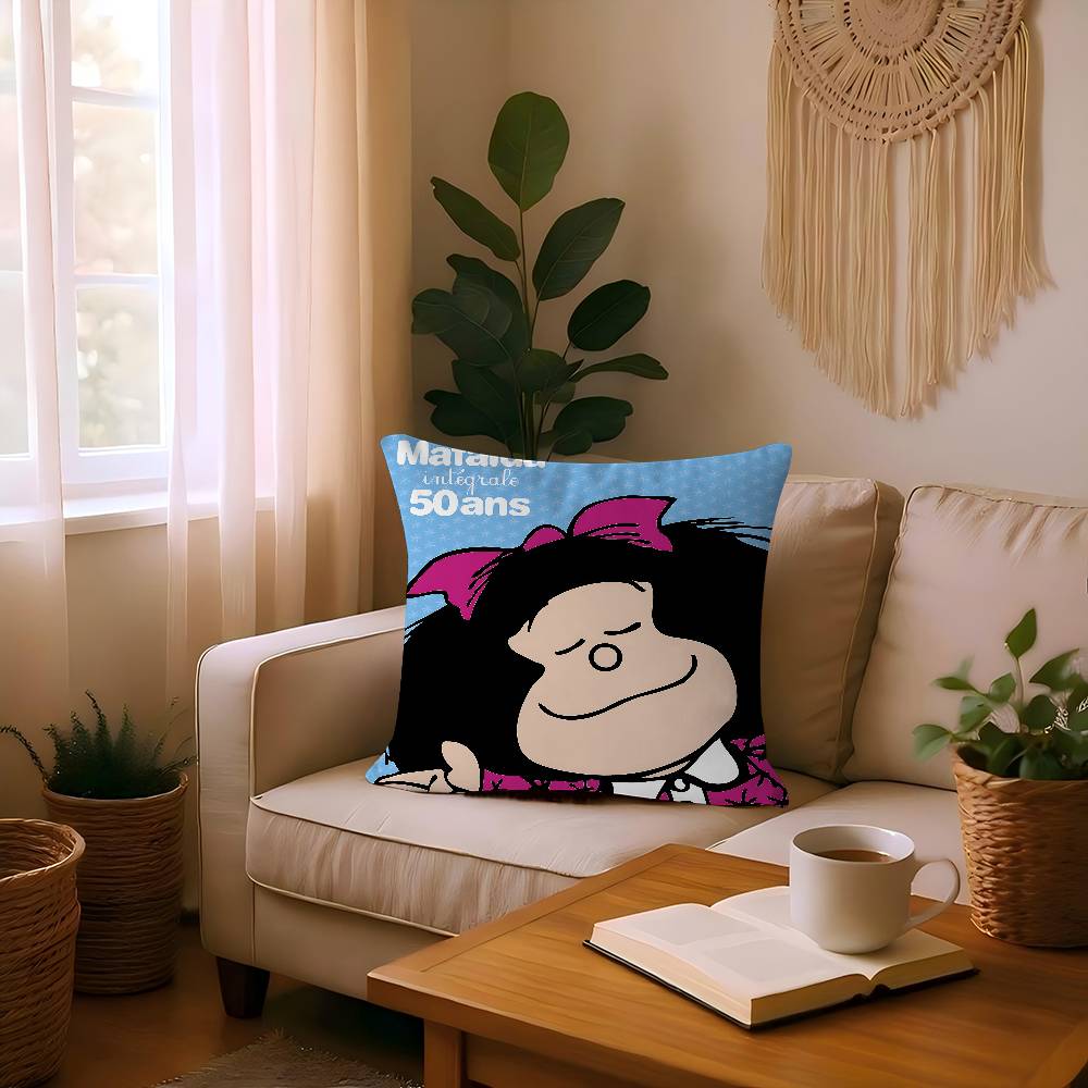 Mafalda Personalized Picture Text Home Decorative Pillows Household Gifts 45x45cm
