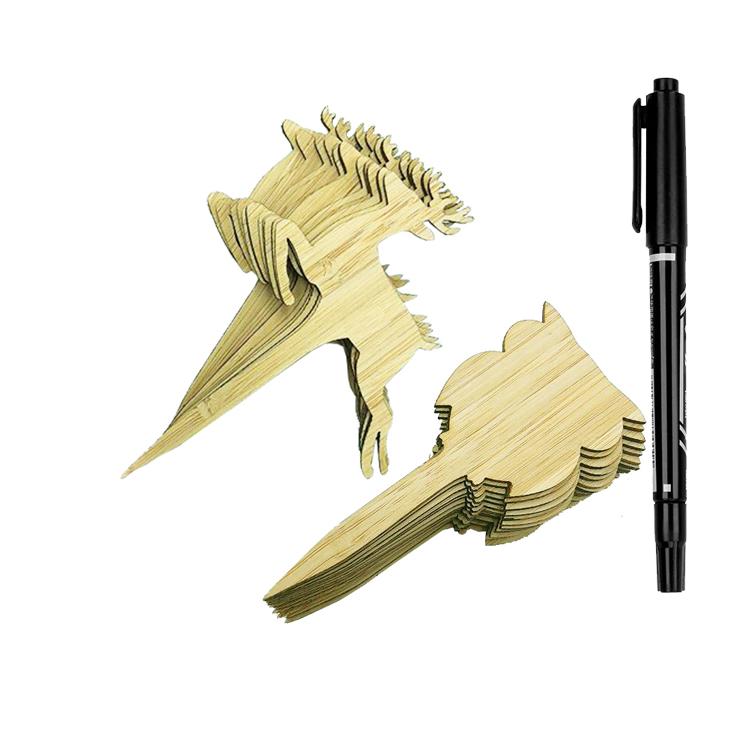 Modern 50-Piece Bamboo Plant Label Wood T-Type Markers Pen Tag for Garden Potted Plants Stylish Outdoor Plant Tagging