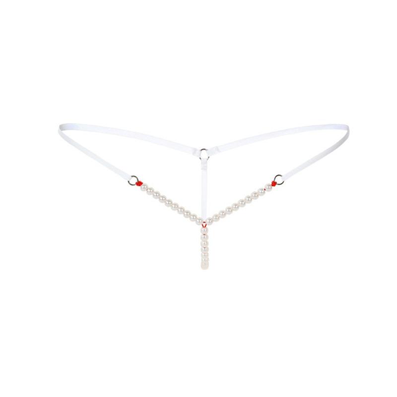 Women's sexy hot lace panties women, light and transparent hollow mid-waist plus size women, sexy pearl massage