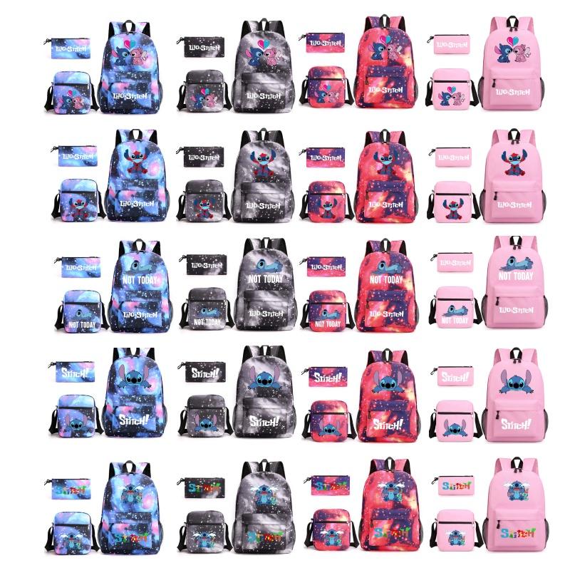 Lilo Stitch Cartoon Kids Boys Backpack Large Capacity Travel School Bag