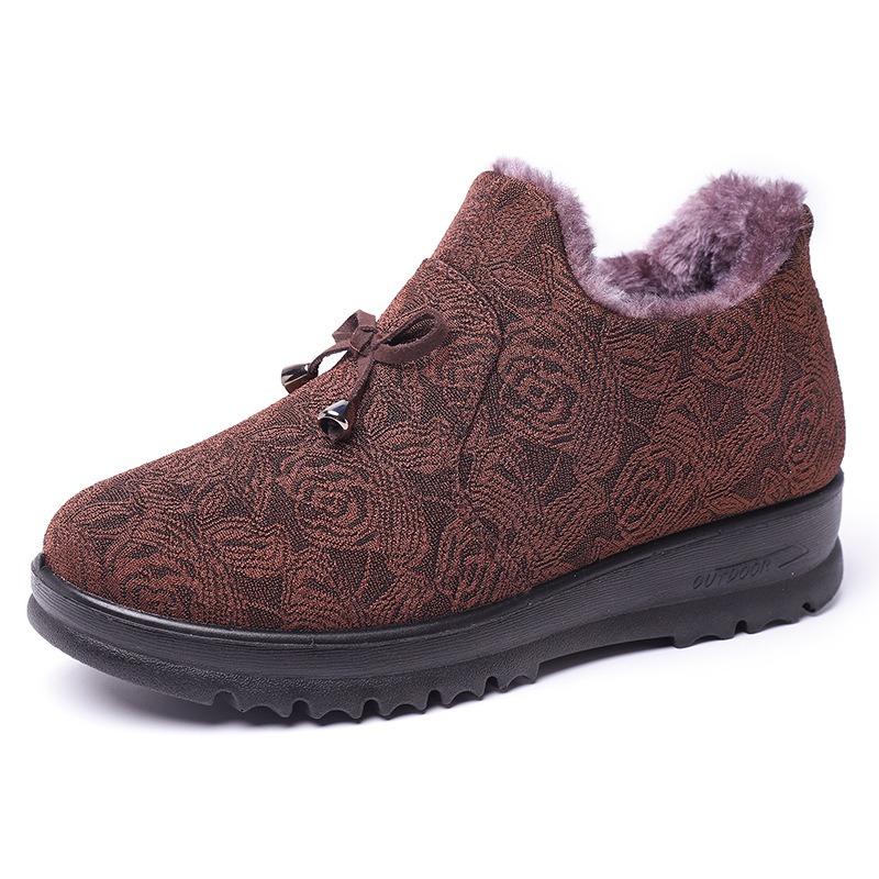 Cotton shoes women's new polyurethane women's cotton boots piled and thickened warm middle-aged mother cotton shoes