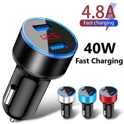 40w Araç Şarj Cihazları 2 port Hızlı Şarj Iphone 14 Pro Max Evrensel Alüminyum Usb Araç şarj adaptörü Xiaomi Samsung Huawei