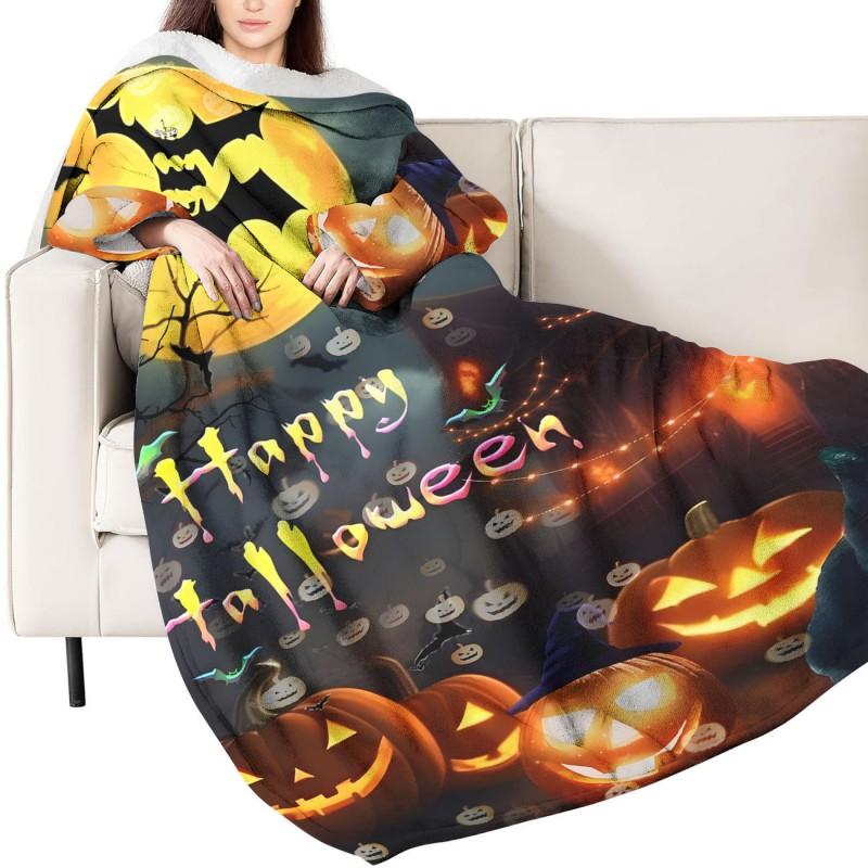 Fleece Wearable Blanket With Sleeves Cozy Hooded Throw Adults Winter Loungewear Halloween Costume Accessory