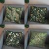 2D Green Birds With Gold Leaves Patterned Pillow Cover Pattern Cushion Cover Suitable For Sofa Bedroom Car Pillow Cover
