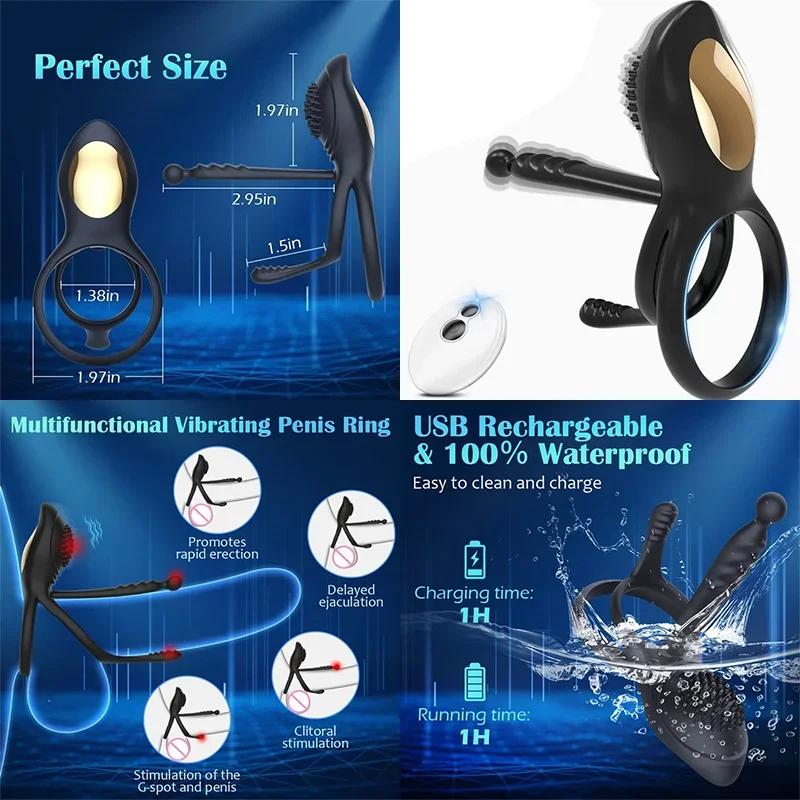 Pocket Pusssy Rings For Man Vibrating Magic Wand Sleeve For Penis Simulators Men Sexy Tools Ass Plug Adult Products God Toys