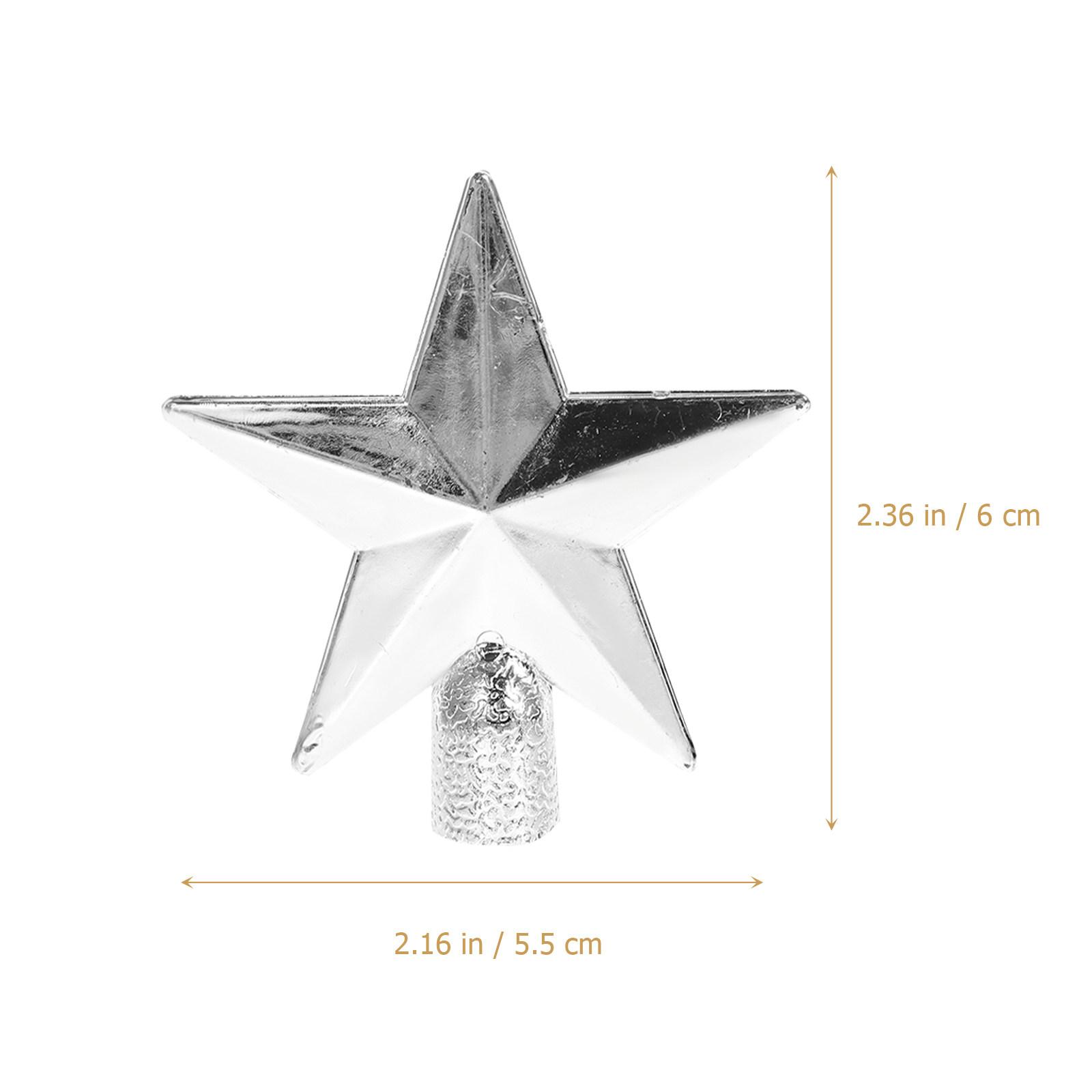 

20Pcs Xmas Tree Topper Star Christmas Decoration Vintage Home Decor Tree Ornament Holiday Party Favor Festive Room Accent серебряный