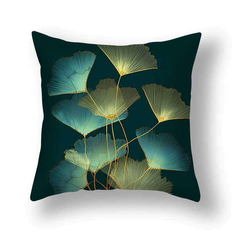 Short Plush Pillowcase, Simple and Versatile Ginkgo Leaf Pillow, Modern Decorative Sofa Pillow, Cushion