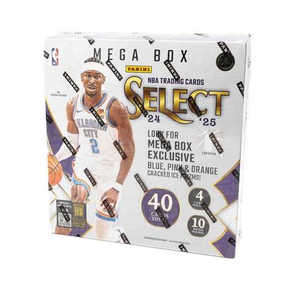 Panini Select NBA Basketball Mega Box Official Trading Cards Retail Exclusive Blue Red Rookie Card Insert Sealed Box 2024-25 – – & Prisms, & –