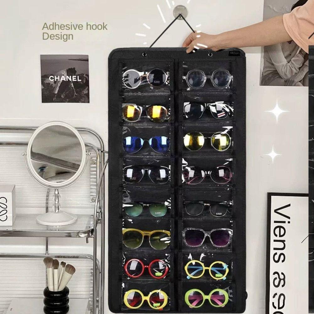 Dust Proof Sunglasses Storage Hanging Bag Visible Sunglasses Storage Holder  Household